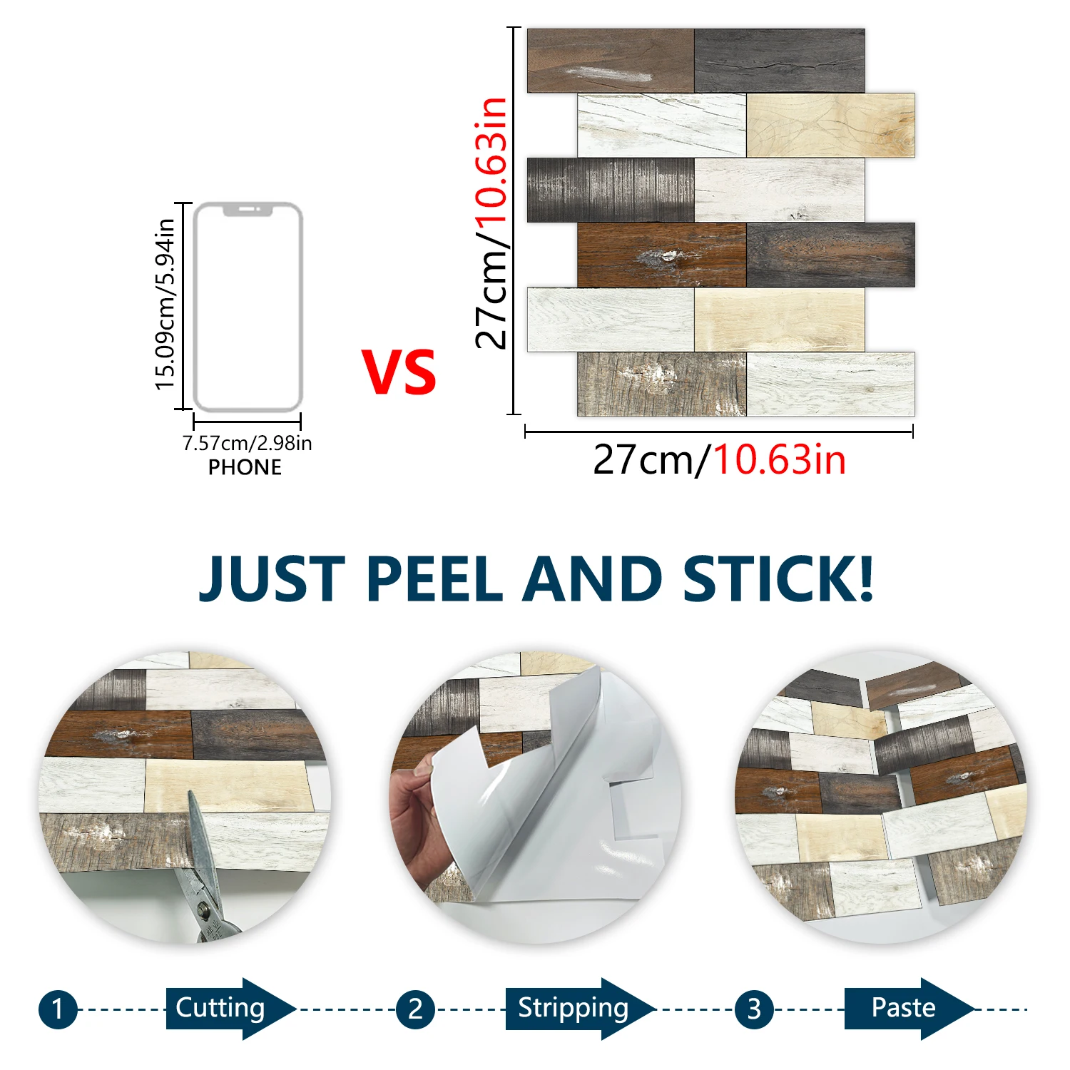 17 أنماط خاصة على شكل تنقش الخشب الحبوب البلاط الجدار ملصق المطبخ باكسبلاش النفط واقية الحمام مغسلة الفن جدارية الشارات #6