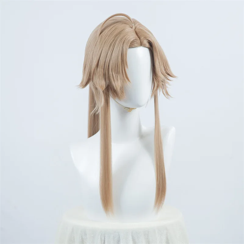 Bhāo Huài Xīng Qióng TiPeruca de cosplay Dào Yyn Qīng, couro cabeludo humano realista, clipe de boca de tigre, acessório de cosplay de rabo de cavalo