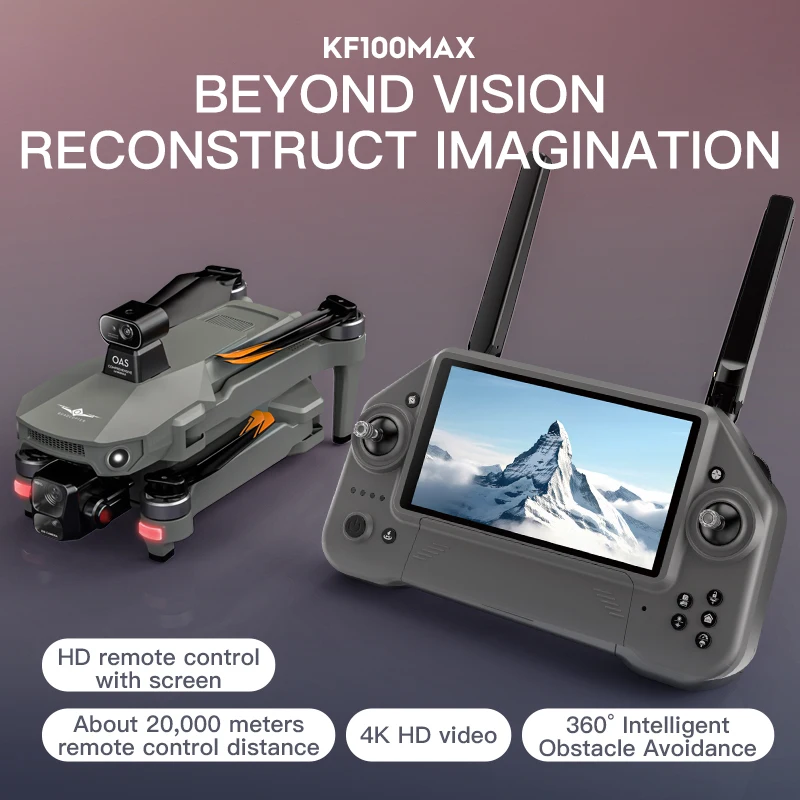 

4K KF100 MAX Camera GPS WIFI Drone 3-Axis Gimbal FPV Brushless EIS Obstacle Avoidance Touch Screen RC Quadcopter Toys