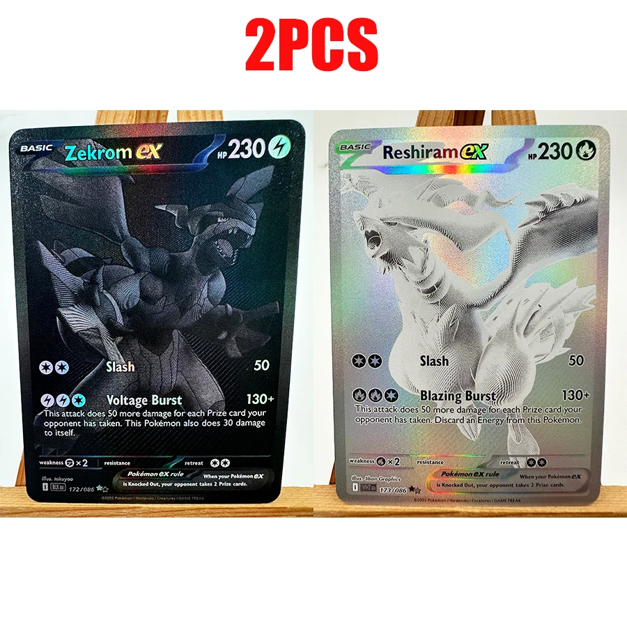 PTCG WHT BLK Victini Zekrom Reshiram Hida Englisch Spielzeug Hobbies Hobby Sammlerstücke Spielesammlung Anime-Karten