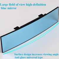 Car Mirror Large Field Of View Rearview Mirror Anti Glare Mirror Car Interior Reversing Mirror Wide-angle Curved Blue Mirror