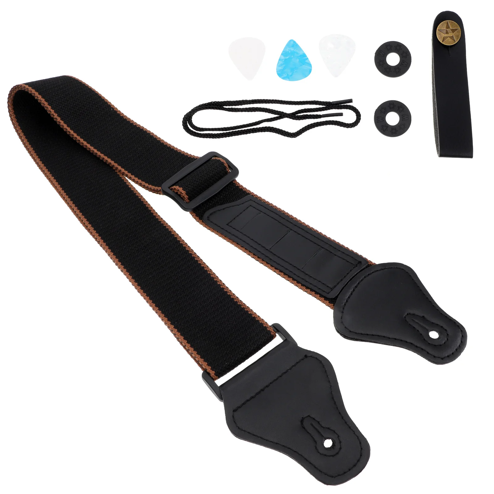

1Set Guitar Strap Accessory Delicate Design Durable Practical Easy Carry Adjustable Length Suitable Everyone Guitar Parts