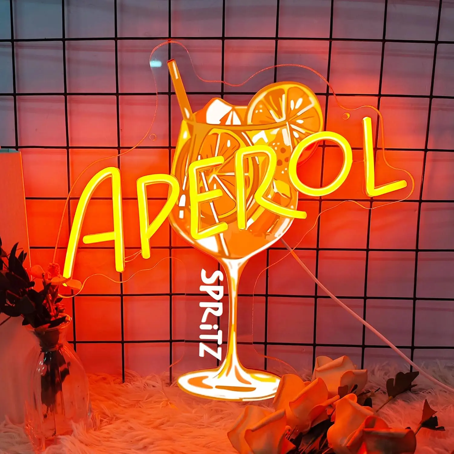 Aperol Spritz Neon Sign LED Cocktail Neon Light for Home Bar Man Cave Kitchen Party Decor Spritz Lover Gift USB Powered Dimmable