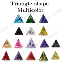 5/10pcs 3x3~15x15 AAAAA Triangle Shape White,Royal Blue,Coffee,Tanzanite,Pink Cubic Zirconia Loose Syntheic cz Beads for jewelry