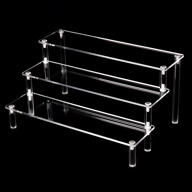 

3 Tier Transparent Acrylic Storage Shelf for Clay Figure, Blind Box Toy, Assemble Display Stand Cupcake, Jewelry, and Perfumery