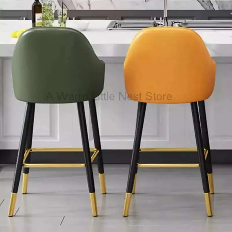 

Nordic Luxury Modern Chairs High Bedroom Kitchen Single Chairs Living Room Orange Blue Taburete Cocina Alto Bar Furniture