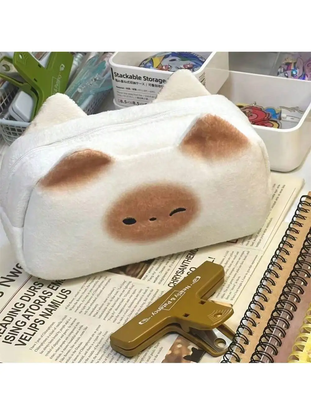 1pc baking bread shaped cat pen bag i stationery bag student stationery storage bag