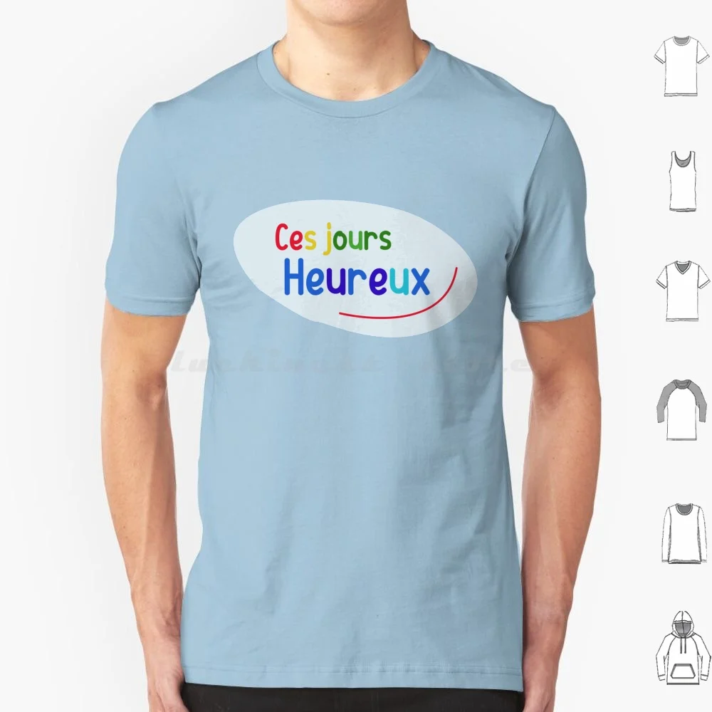 Camiseta de los animadores de Our Happy Days, camisa de gran tamaño, 100% algodón, película de comedia, Our Happy Days, Colonia, vacaciones, infancia, Francia