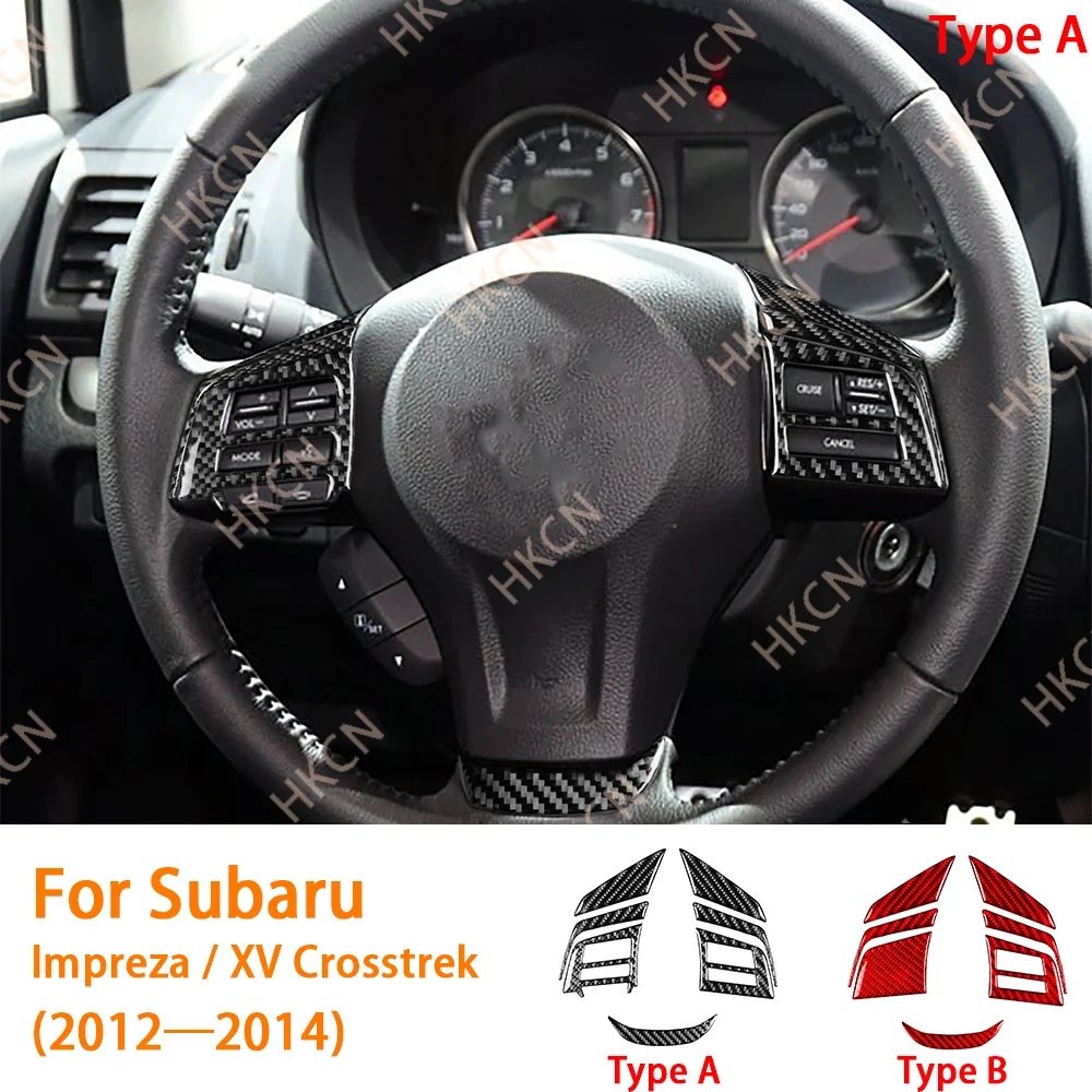 

Carbon Fiber Steering Wheel Button Panel Car Interior Accessories Cover Sticker For Subaru Impreza 12—16 XV Crosstrek 13—17