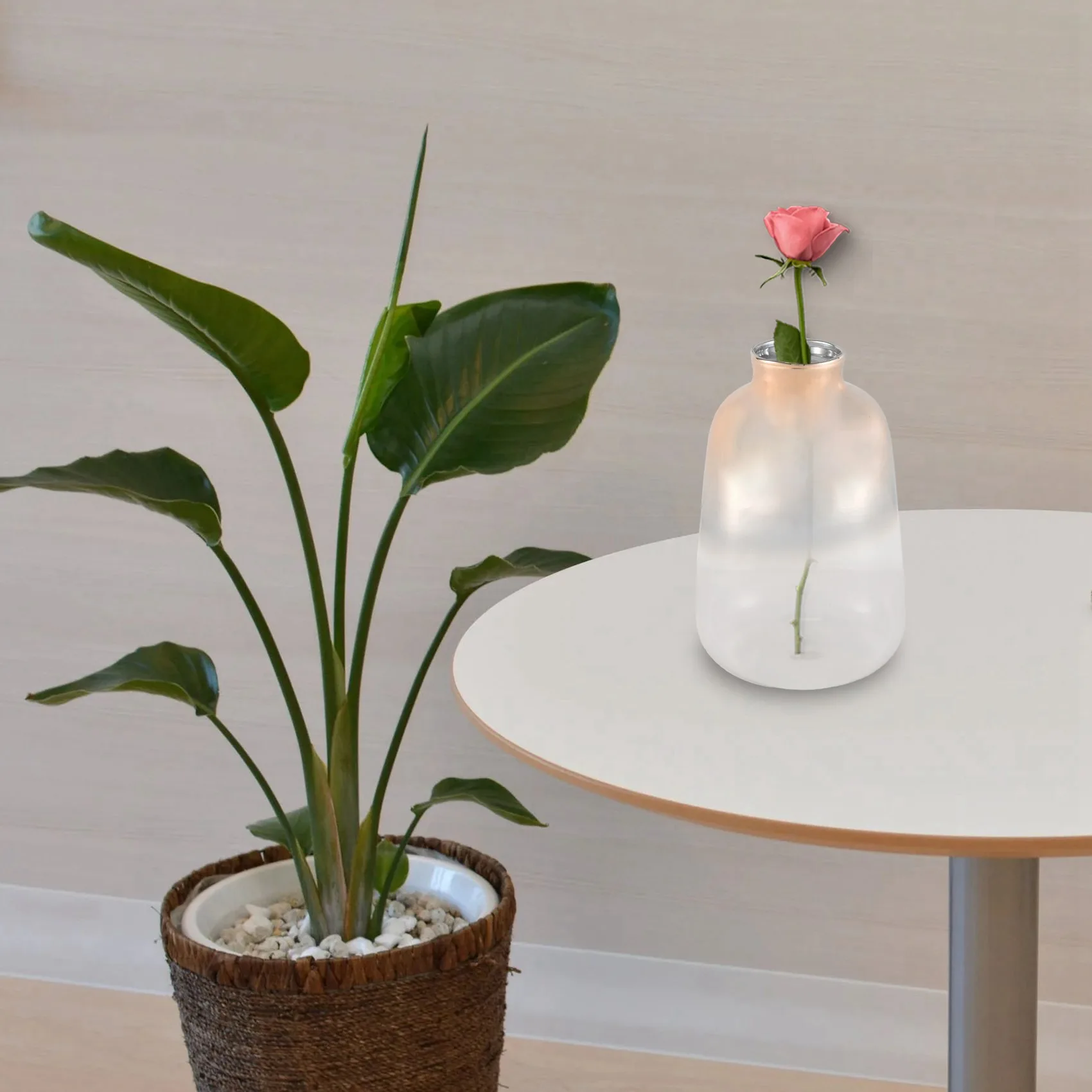 AT21-Glass Vase Nordic Electroplated Gold Vase Glass Flower Vases For Home Decor Dried Flower Bottle Bar Decoration