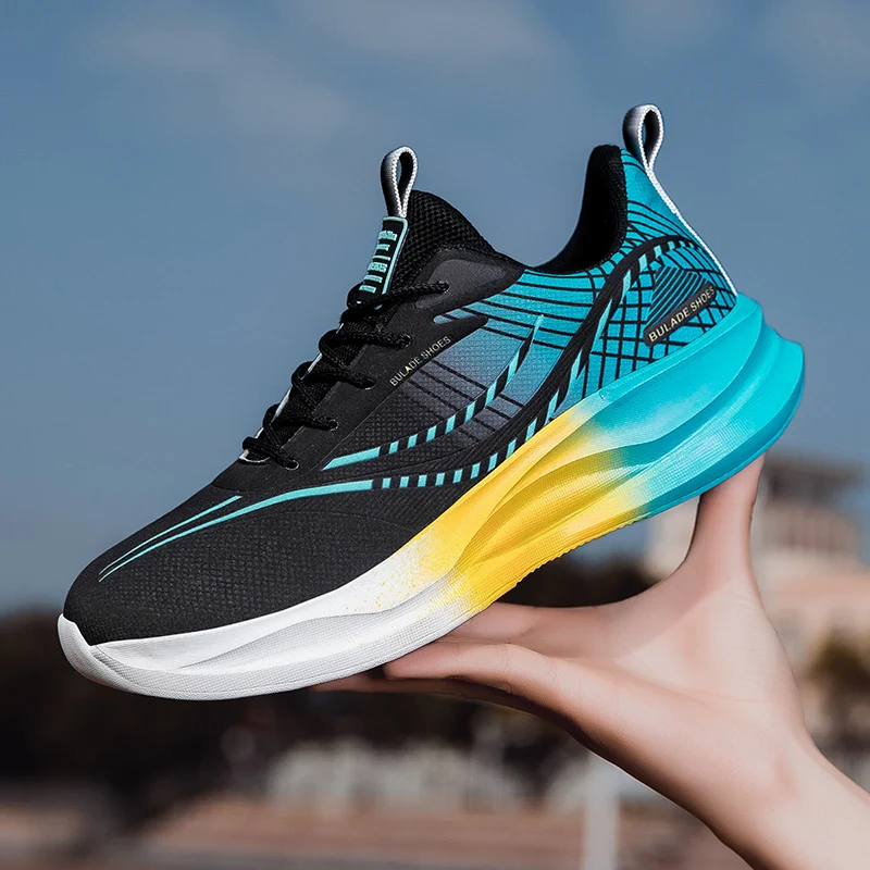 

Новые мужские легкие амортизирующие кроссовки 2026 года, большие размеры, с толстой подошвой, дышащие, повседневные спортивные туфли, студенческие кеды
