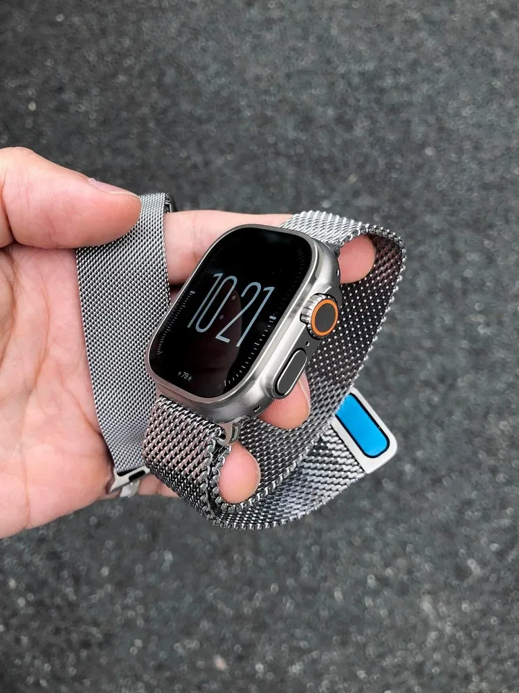 Kakeband Thick‑Wire Wide Milanese Magnetic Clasp Stainless Steel Band for Apple Watch S11 S10 Ultra3 9‑5 Replacement Wrist Strap