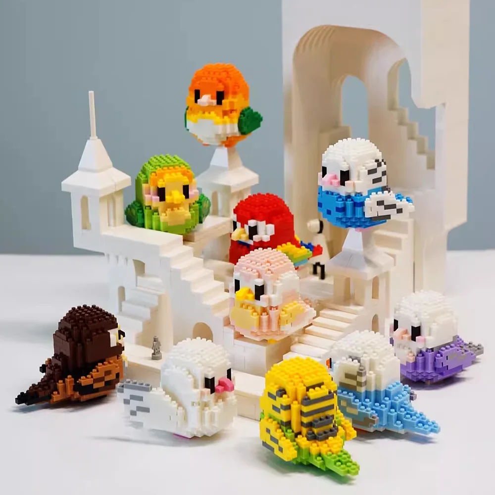 Moe Bird série blocs de construction jouets assemblage, ornements de table, jouets éducatifs pour enfants, adaptés aux garçons et aux filles noël