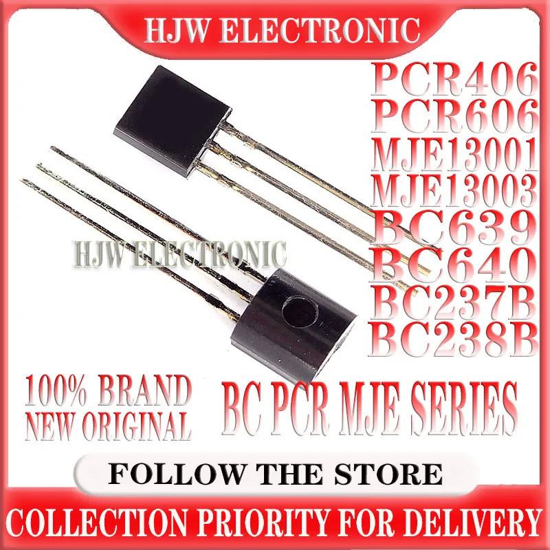 50pcs PCR406J TO-92 PCR406 TO92 406J PCR606 PCR606J BC639 BC640 BC237B BC237 BC238B BC238