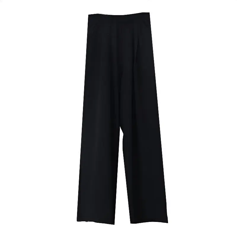 Wide Leg Pants Inbeige Womens Summer Ultra-Thin Breathable Elastic-Waisted Techwear Quick-Drying Drawstrings Slit Modal Lace Up