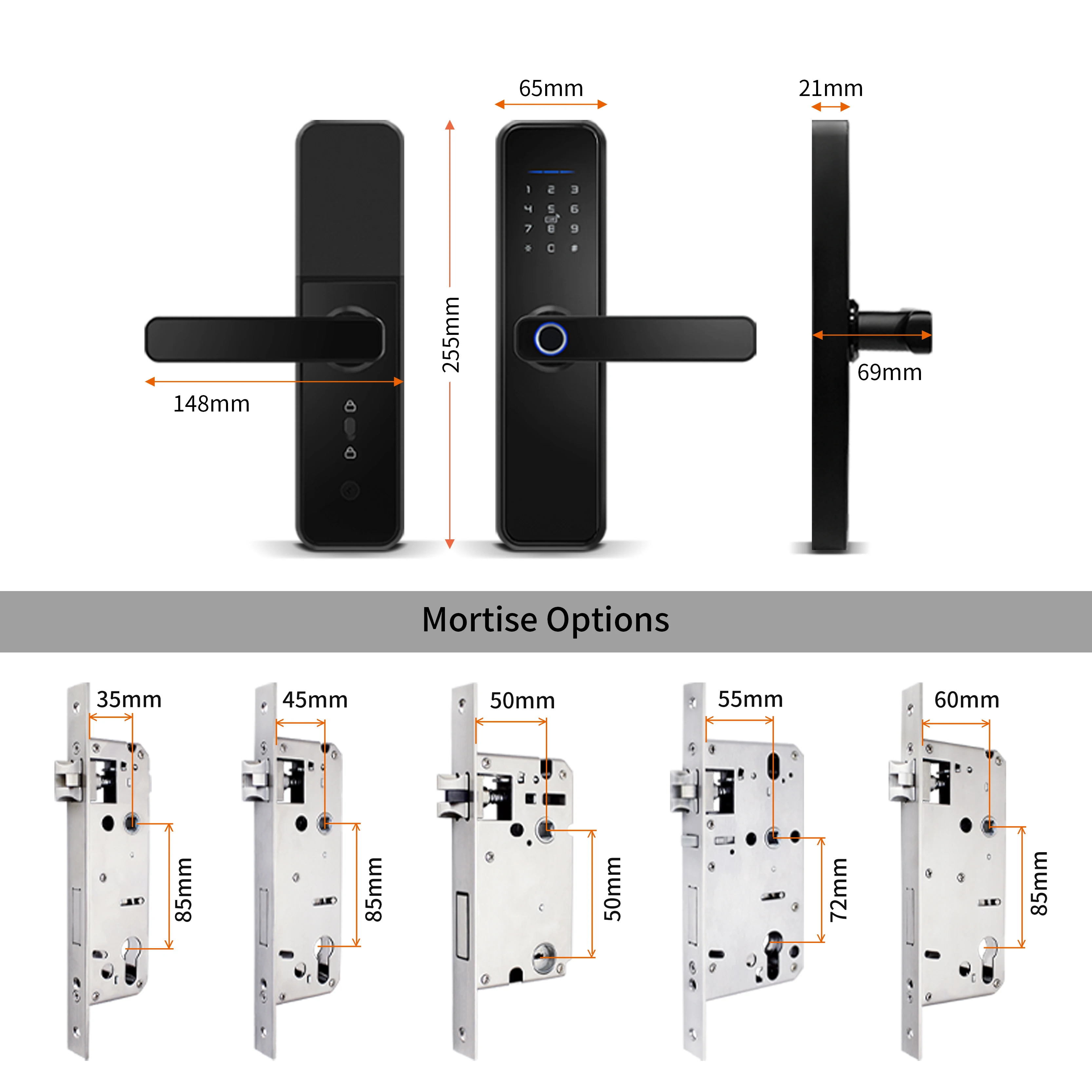 Tuya Zigbee Door Locks Biometric Fingerprint Locker Hotel Airbnb Smart Entry Home Handle App Unlock Digital Intelligent Lock X5