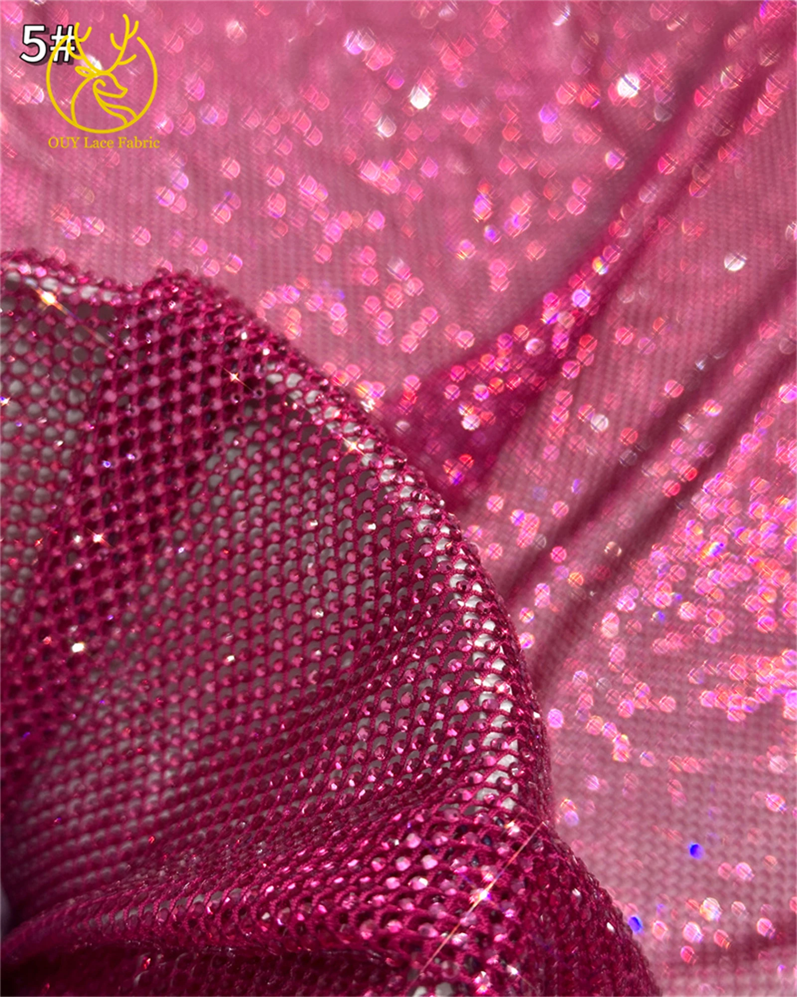 Luxury Silver High-end Stone Embroidery French Handmade Full Stone Patchwork Elastic Mesh Lace Party Evening Wedding Mesh Fabric