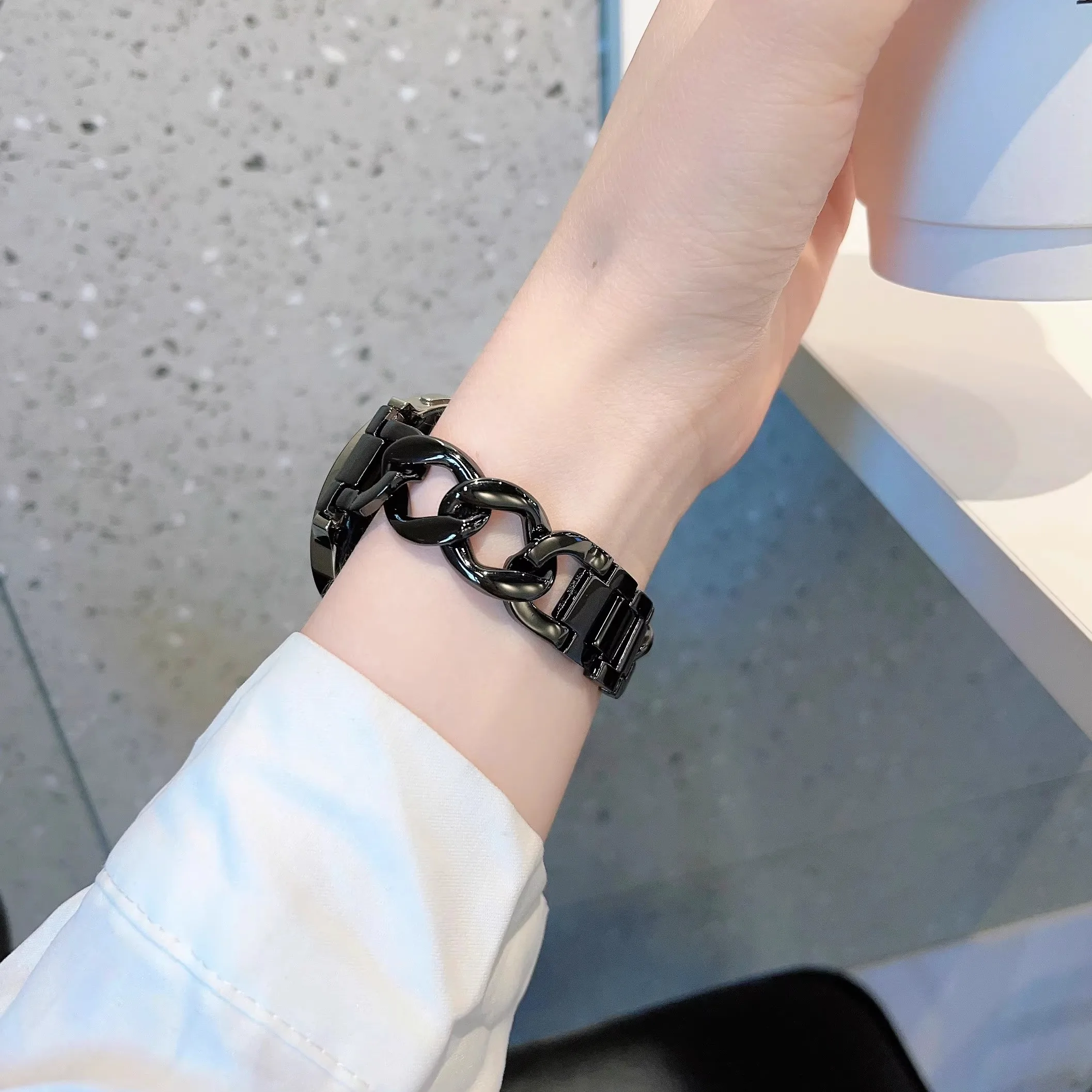20mm 22mm Metal Chain Bracelet For Samsung Galaxy Watch 7 6 5 4 3 40 44mm Classic 42/46mm 43/47mm For Huawei GT3 GT4 Amazfit GTS image 3