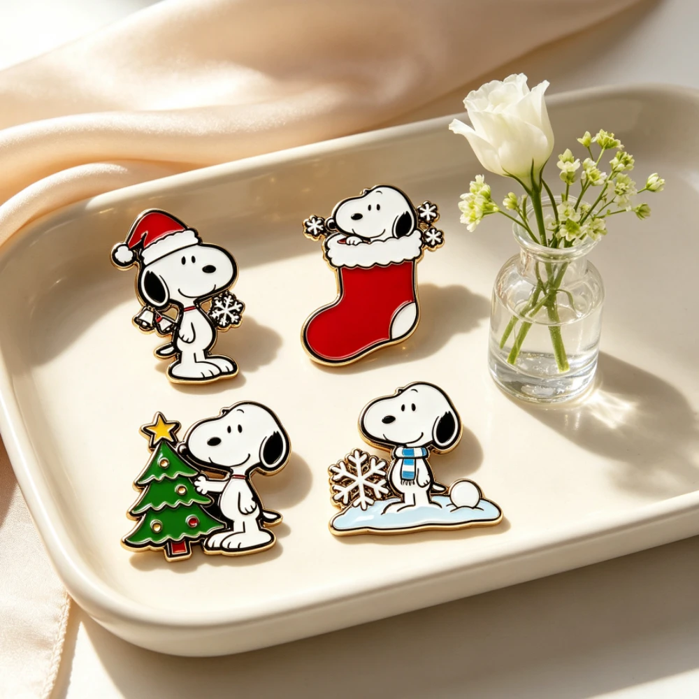 Embroidery Reddit - 4pcs Christmas Cartoon Puppy Dog Enamel