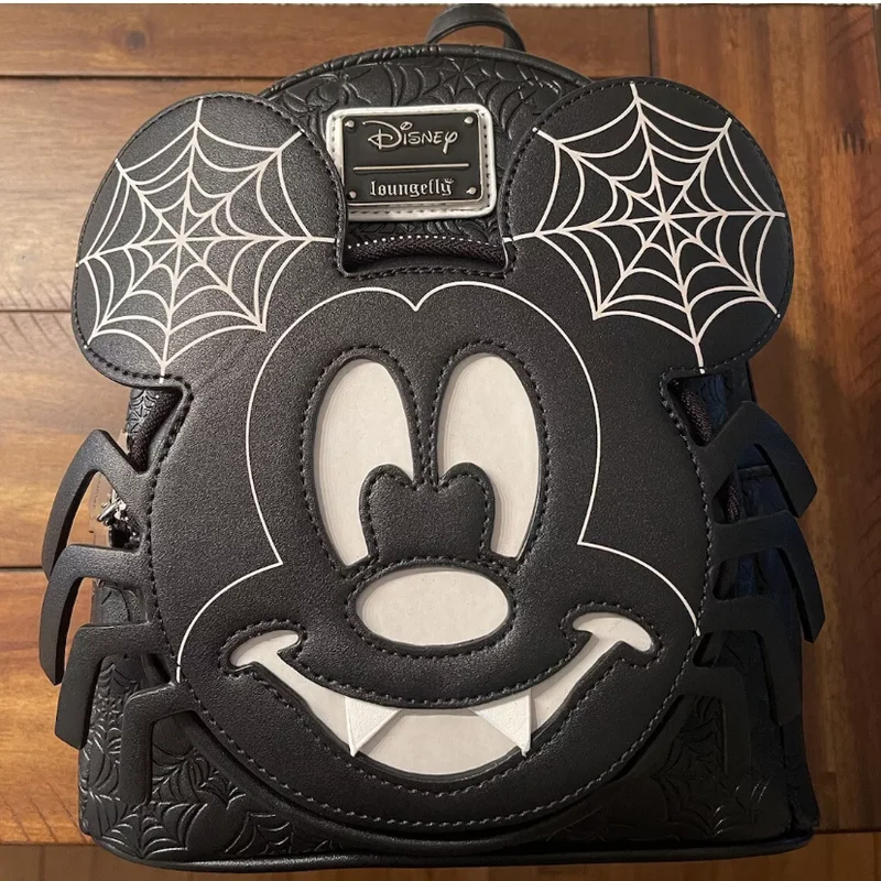 New Loungefly Disney Halloween Mickey Mouse Glow Backpack Mickey Satchel Cartoon Children\'s Backpack Shoulder Bag Mini Cute Bag