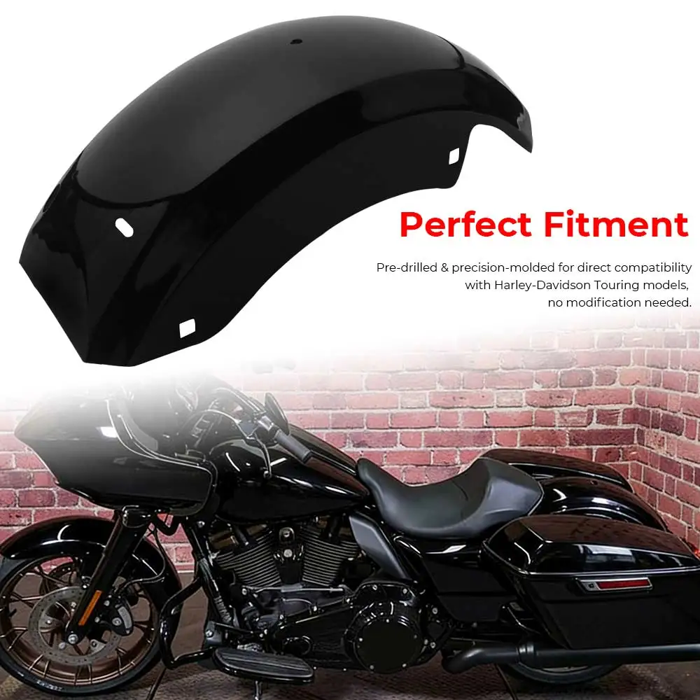 

Chopped Saddlebags Rear Fender For Harley Davidson Touring Electra Glide Road Glide Road King Street Glide 2014–2025 Vivid Black