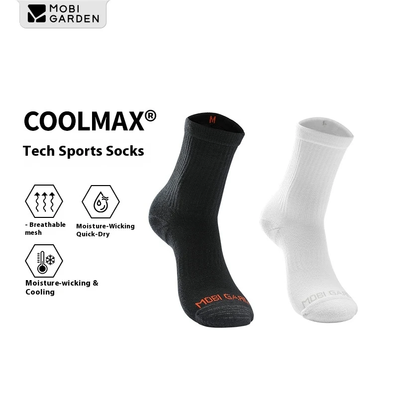 

MOBI GARDEN походные короткие носки до середины икры COOLMAX дышащие мягкие толстые влагопоглощающие мужские и женские спортивные носки для бега 1 пара