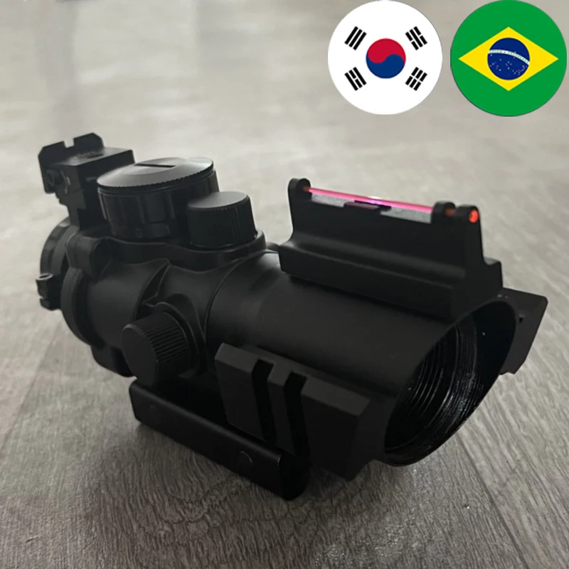 

Tactical 4x32 Acog Hunting Green Red Illuminated Scope Tactical Optic Sight Adjustable Brightness Reflex Light 11mm/20mm Rail