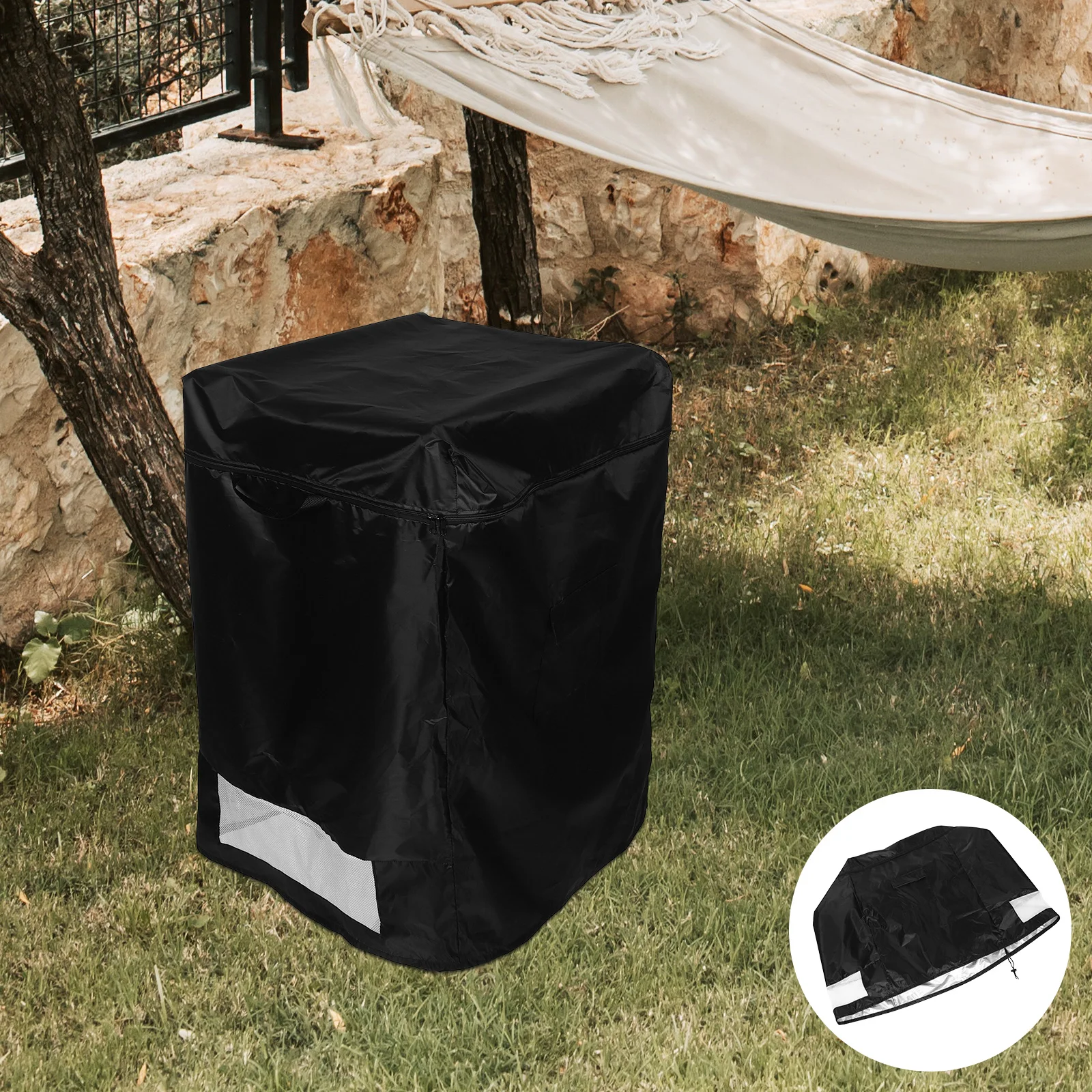 

Mini Fridge Cover Outdoor Waterproof Black Heavy Duty Universal Fit for Beverage Beer Freezer Upright Refrigerator Protector