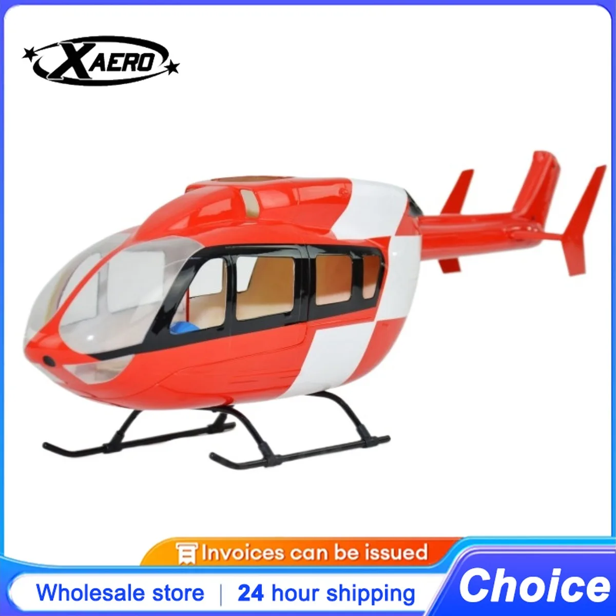 

ROBAN 450 Size EC-145 red white Scale Helicopter Fuselage Fiberglass Body Shell for 450 Size Helicopters