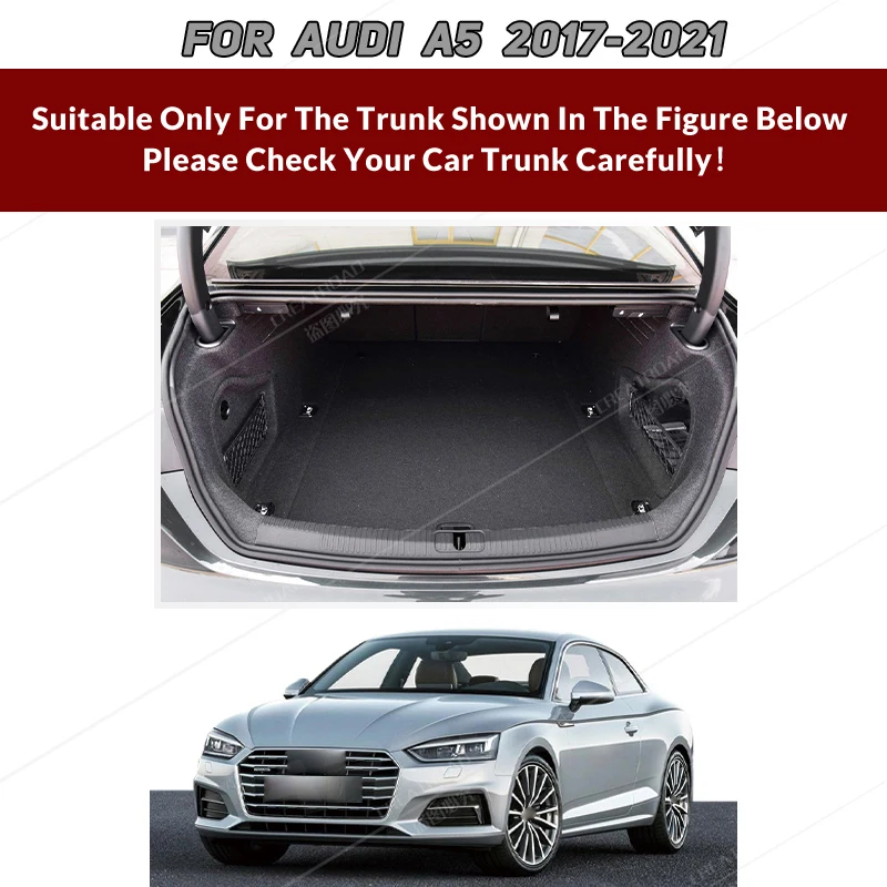 Auto Full Coverage Trunk Mat For Audi A5 2-Door Sedan 2017-2021 20 19 18 Car Cover Pad Cargo Interior Protector Accessories