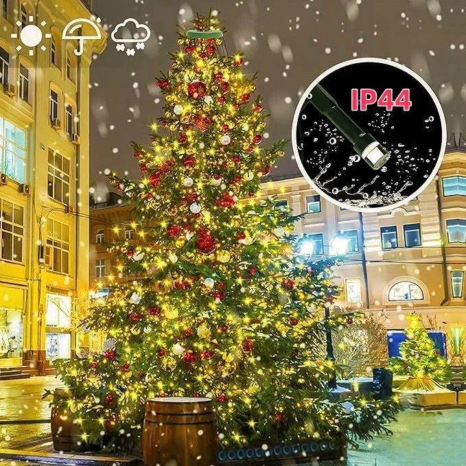 Christmas Tree Light 400 Emitting Diode String 8 Mode Memory Function Christmas Tree Waterproof Fairy Holiday