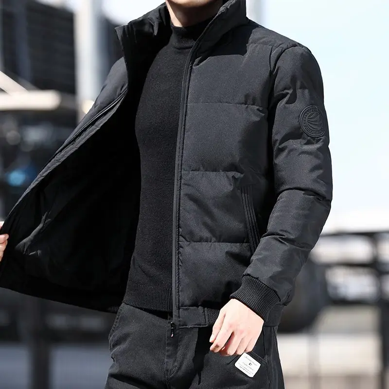 

Мужская утолщенная зимняя теплая хлопковая стеганая куртка 2025, новая модная повседневная верхняя одежда для молодежи, студентов, универсальное стильное пальто