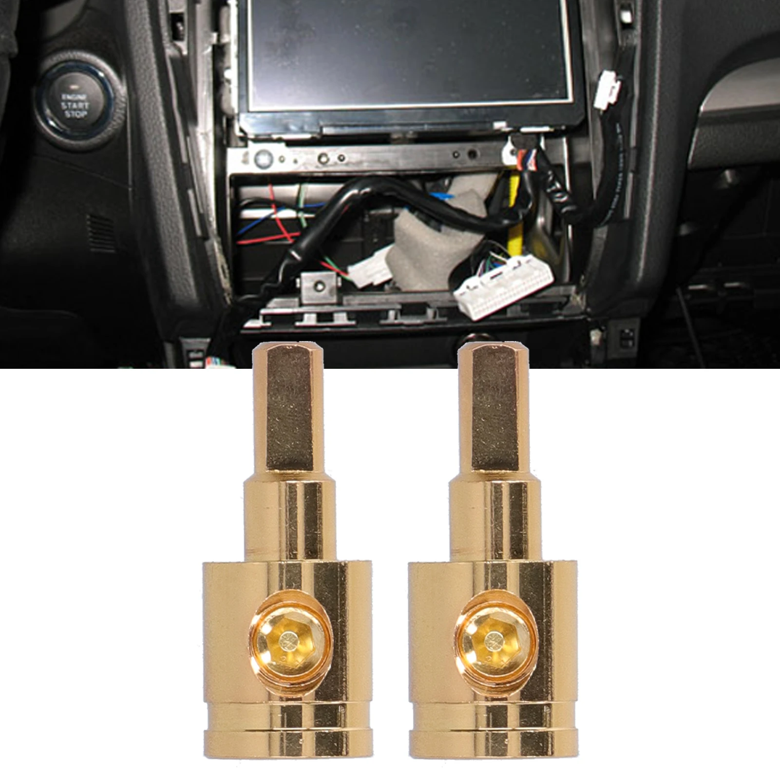 Power Wire Terminal 0GA Wire Reducer Terminal Connector Pure Copper Gold-Plated for Car Audio Amplifier Modification