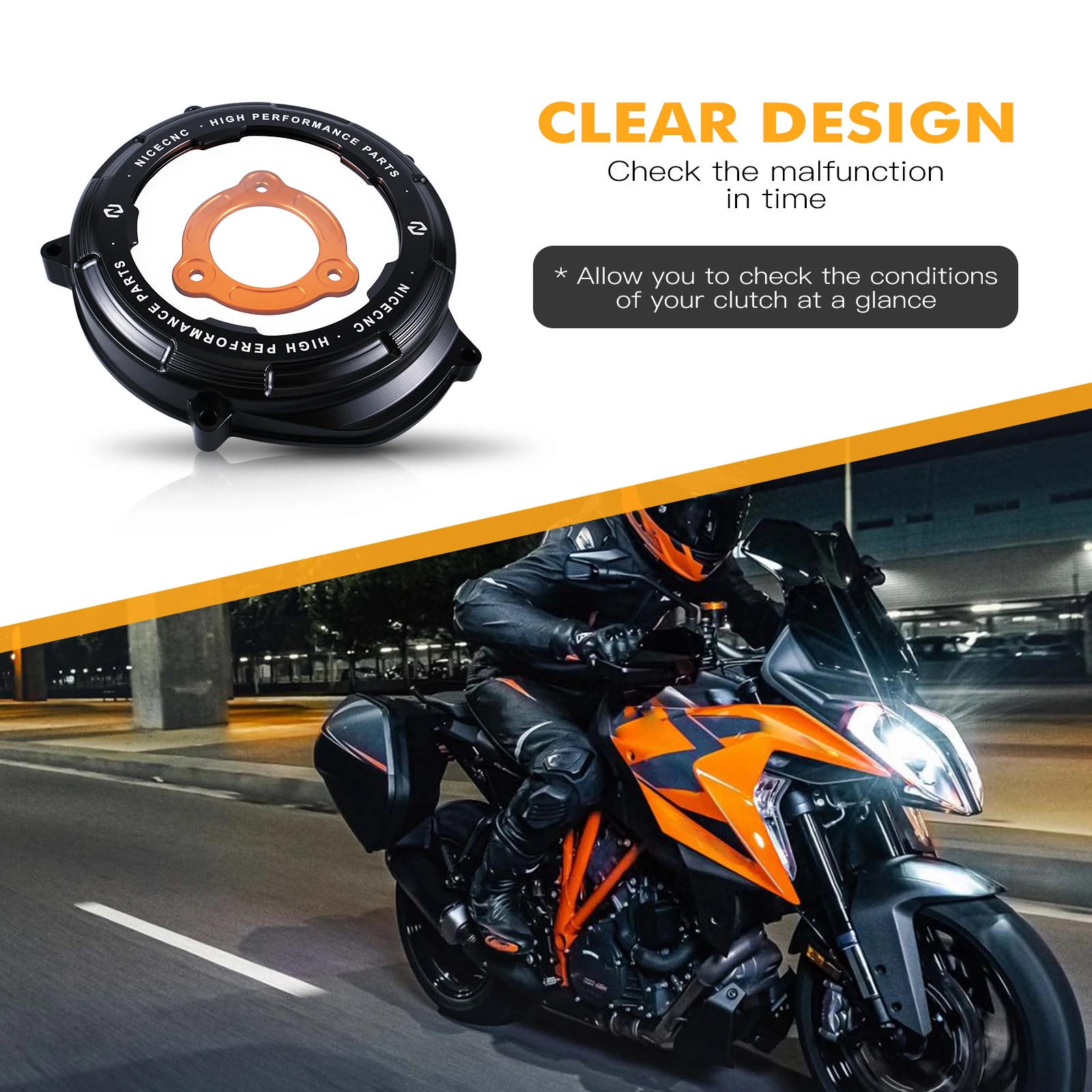

For KTM 1050 1090 1190 1290 Adventure R/S/T 2017-24 Clear Engine Clutch Cover Pressure Plate 1290 Super Duke R/GT/EVO 2014-2024