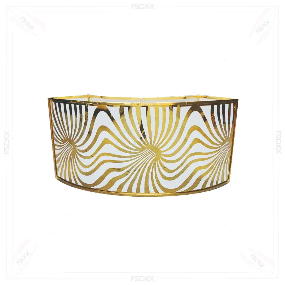 Hot Selling Modern Durable Circular Glass Counter top Commercial bar Counter Stainless Steel Base, Suitable for Hotels
