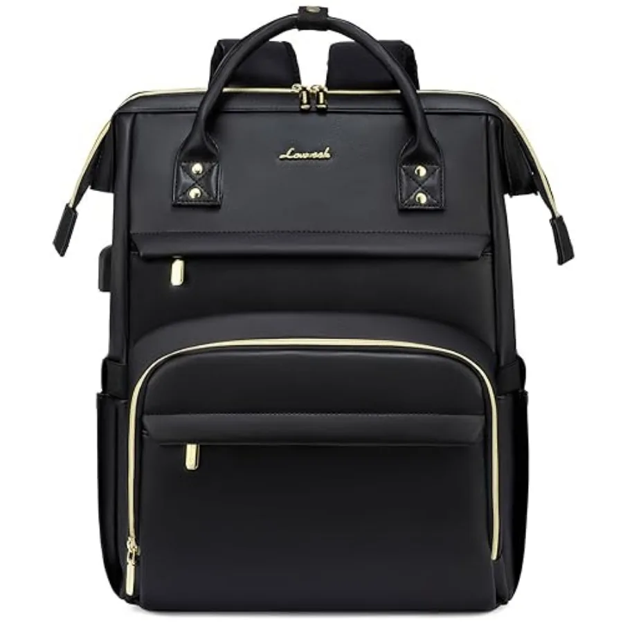 

LOVEVOOK Leather Laptop Backpack for Women, Travel Backpack Purse Nurse Teacher Backpack Computer Laptop Bag, Professional Coll