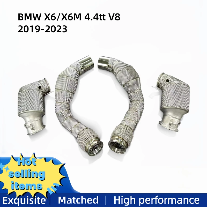 Stainless steel exhaust drain pipe with insulation layer suitable for BMW X6/X6M 4.4tt V8 2019-2023 exhaust system