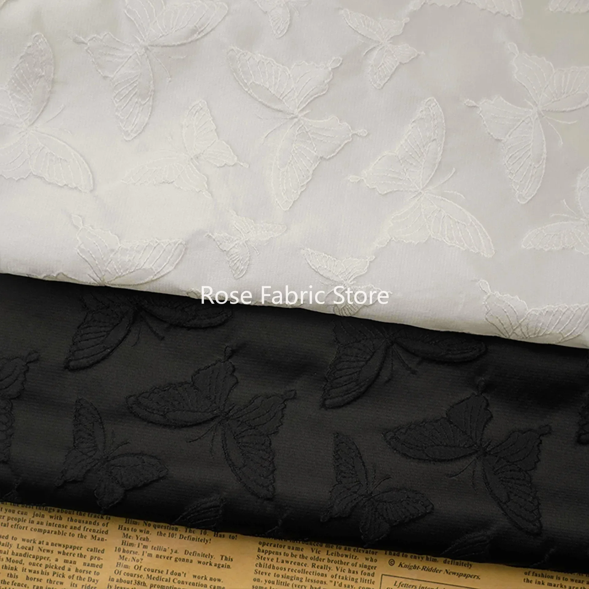 

1 meter Woven Butterfly Relief Jacquard Fabric Women's Dress Skirt Bag Decorative Sewing Fabric