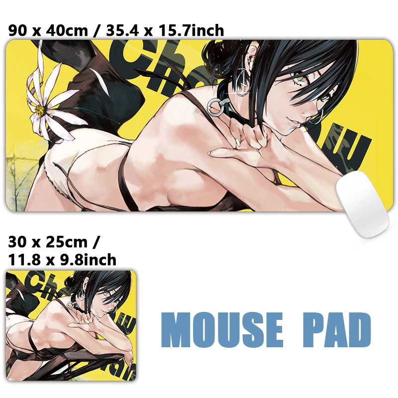 Anime japonais filles chaudes bombe Reze Denji tronçonneuse tapis de souris tapis d'ordinateur tapis de bureau clavier tapis XXL grand tapis de souris