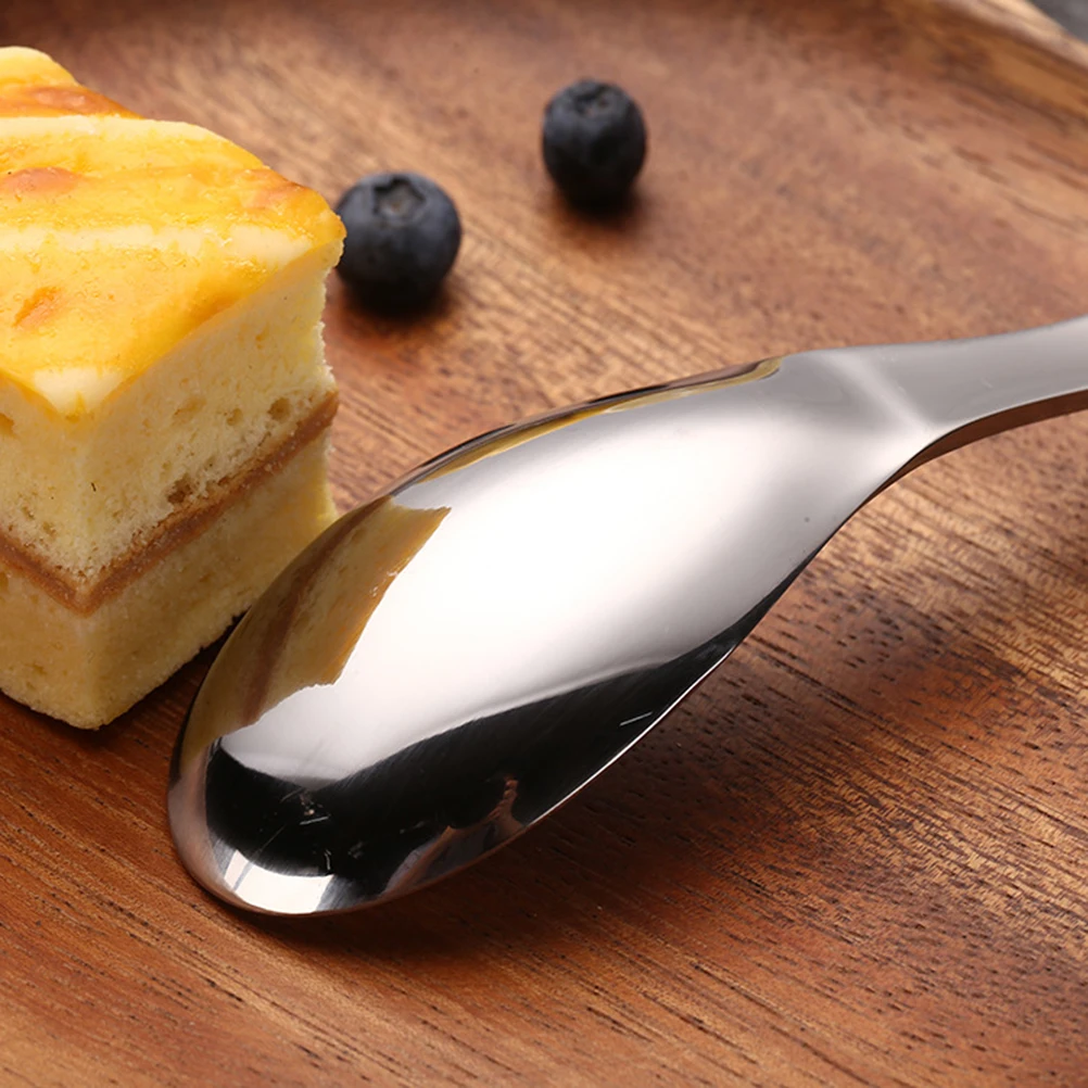 

6 Pcs Stainless Steel Spoon Tableware for Home Soup Spoons Tablespoon Food Serving Thicken Middle Size