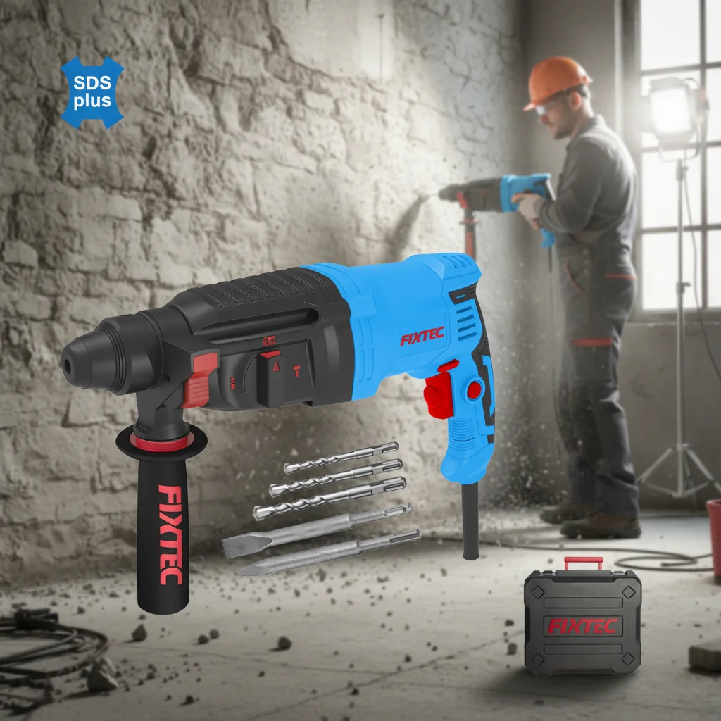 850W 26mm Heavy Duty Hammer Drill SDS-Plus Chuck Electric Rotary Hammer With Blow Mold Case