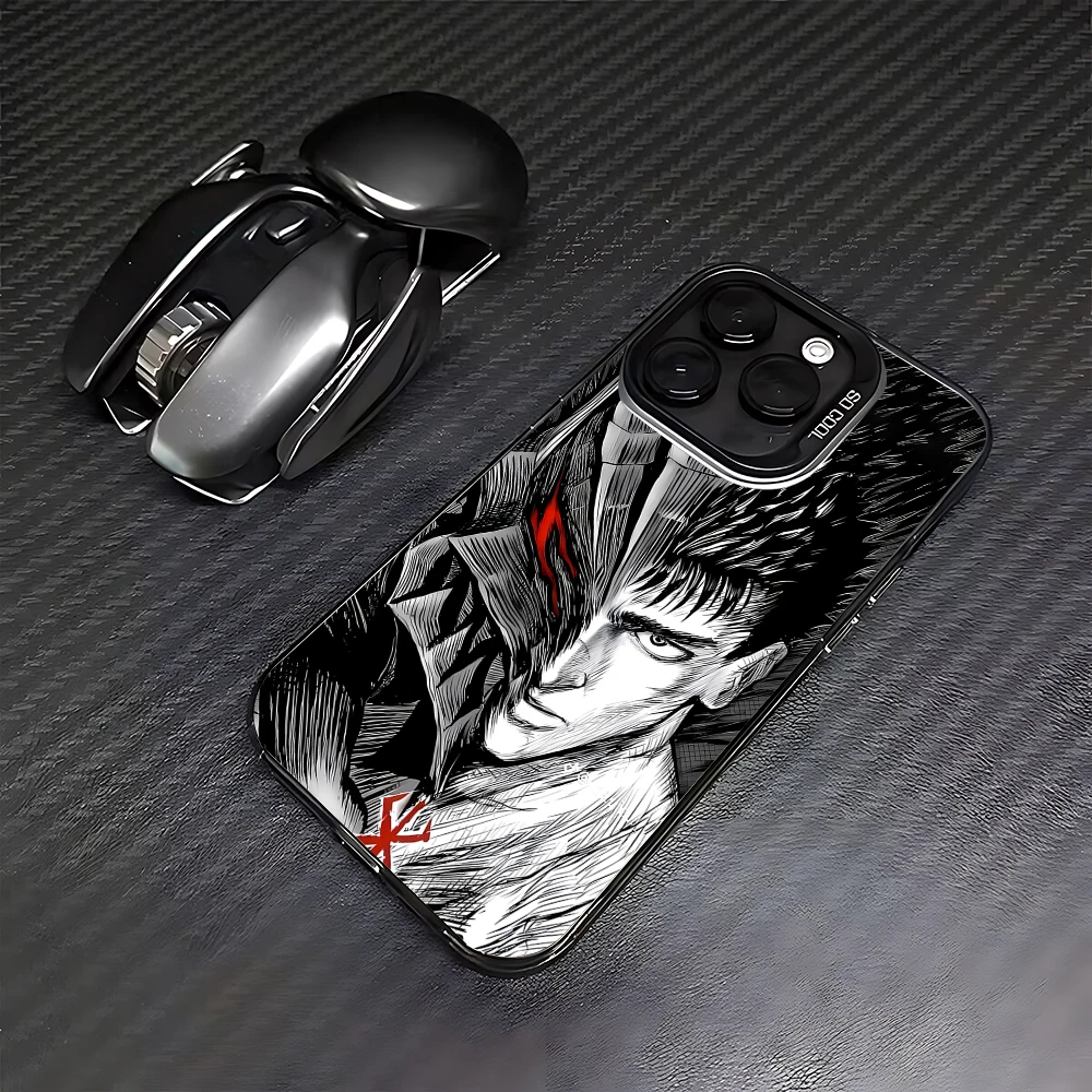 Berserk Guts Hot Anime Telefoon Hoesje Voor Iphone 16 15 14 13 12 11 Pro Max X Xr Xsmax 8 7 Plus Candy Matte Schokbestendige Achterkant