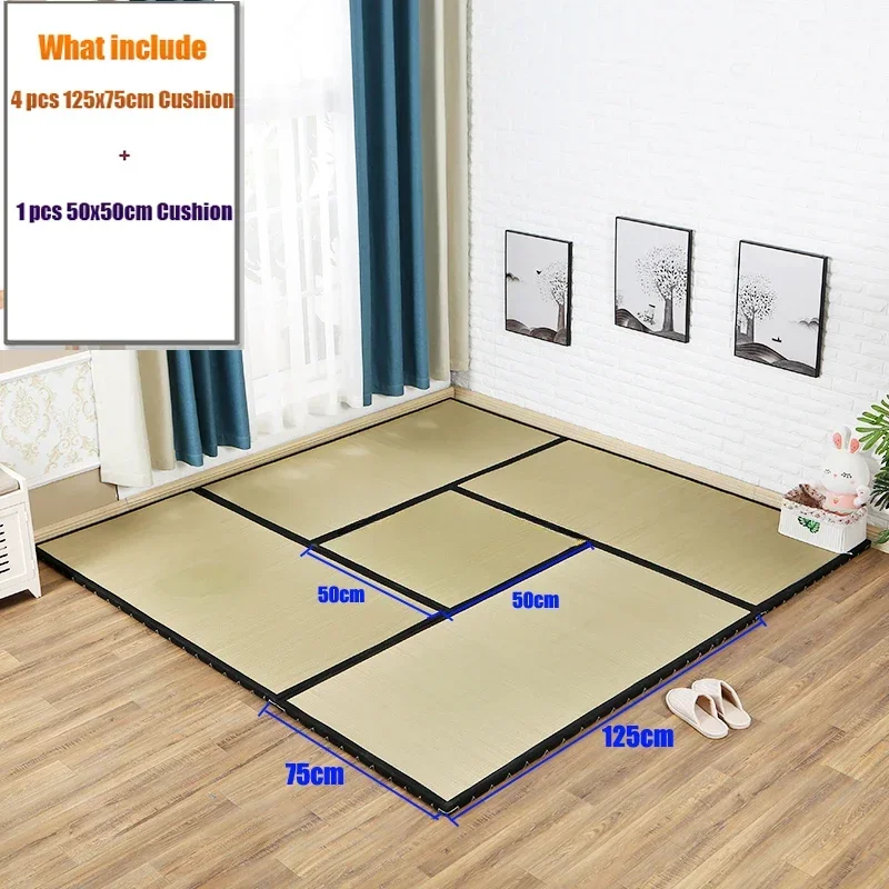 2024 Japanese Style Natural Straw Cori Mattress Unfoldable Tatami Floor Mat Thickness 3cm Environmental Protection