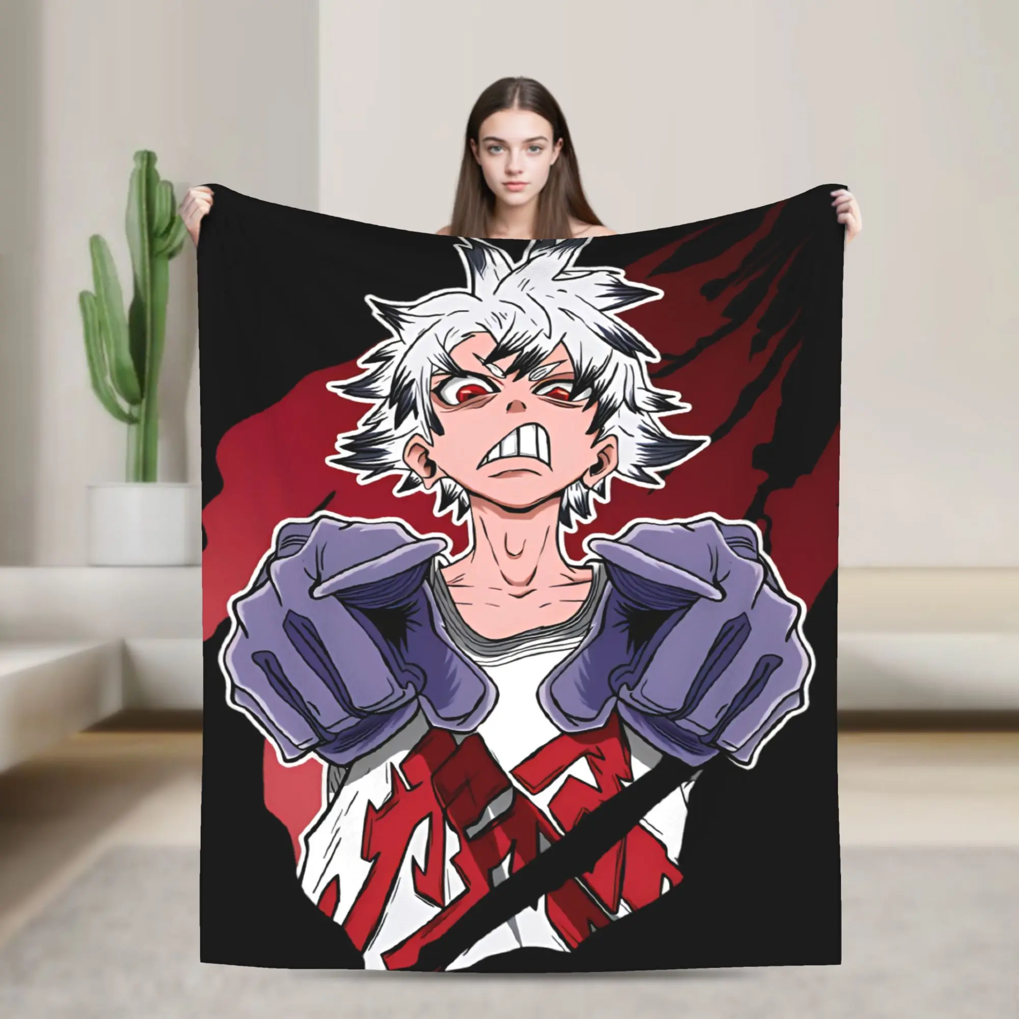 Zanka Nijik Gachiakuta Anime Knitted Blankets Flannel Throw