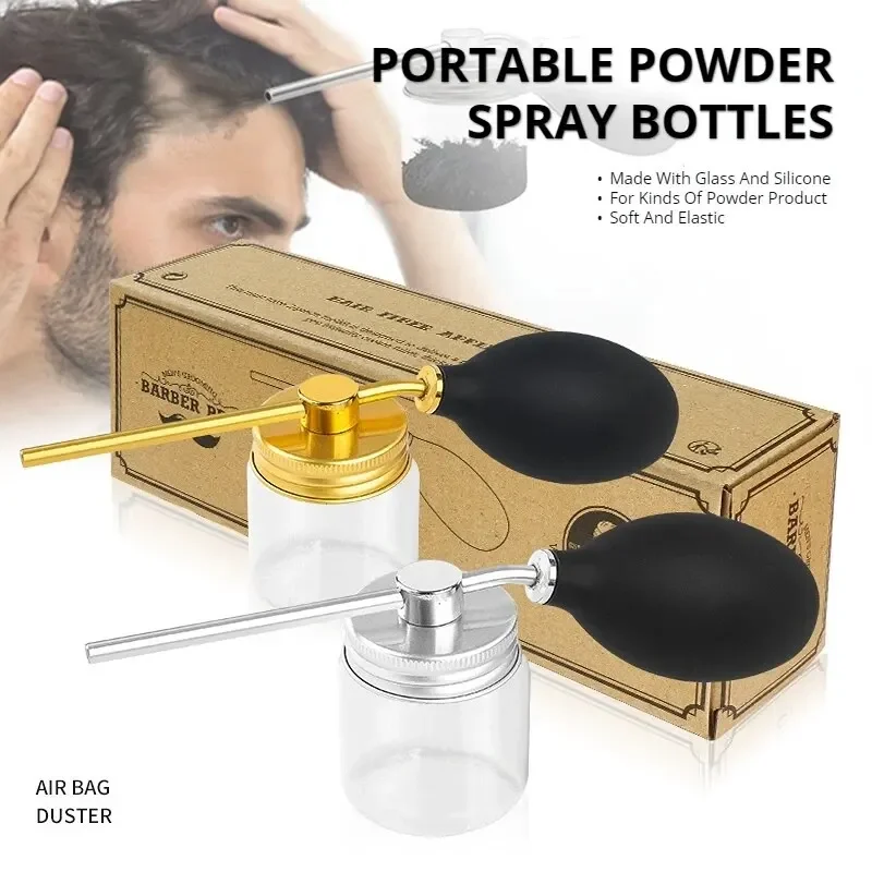 2 type Barbershop Refillable Talc Fiber Powder Blower Puffer Hairdressers Talcum Hair Salon Powder Spray Bottle