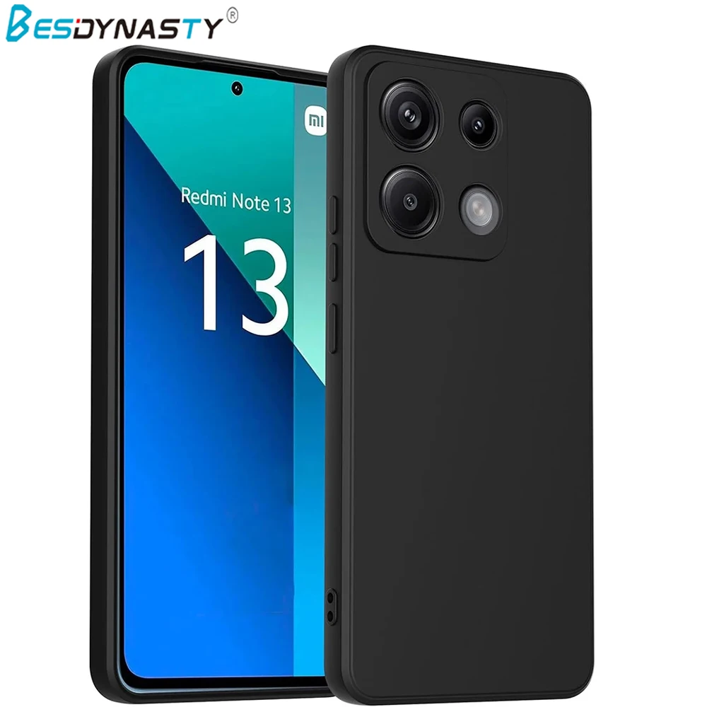 Ultra Thin Matte Soft Silicone Case For Xiaomi Redmi Note 13 12 Pro Plus Pro+ 12S 12C 13C 4G 5G Black Solid Color TPU Back Cover