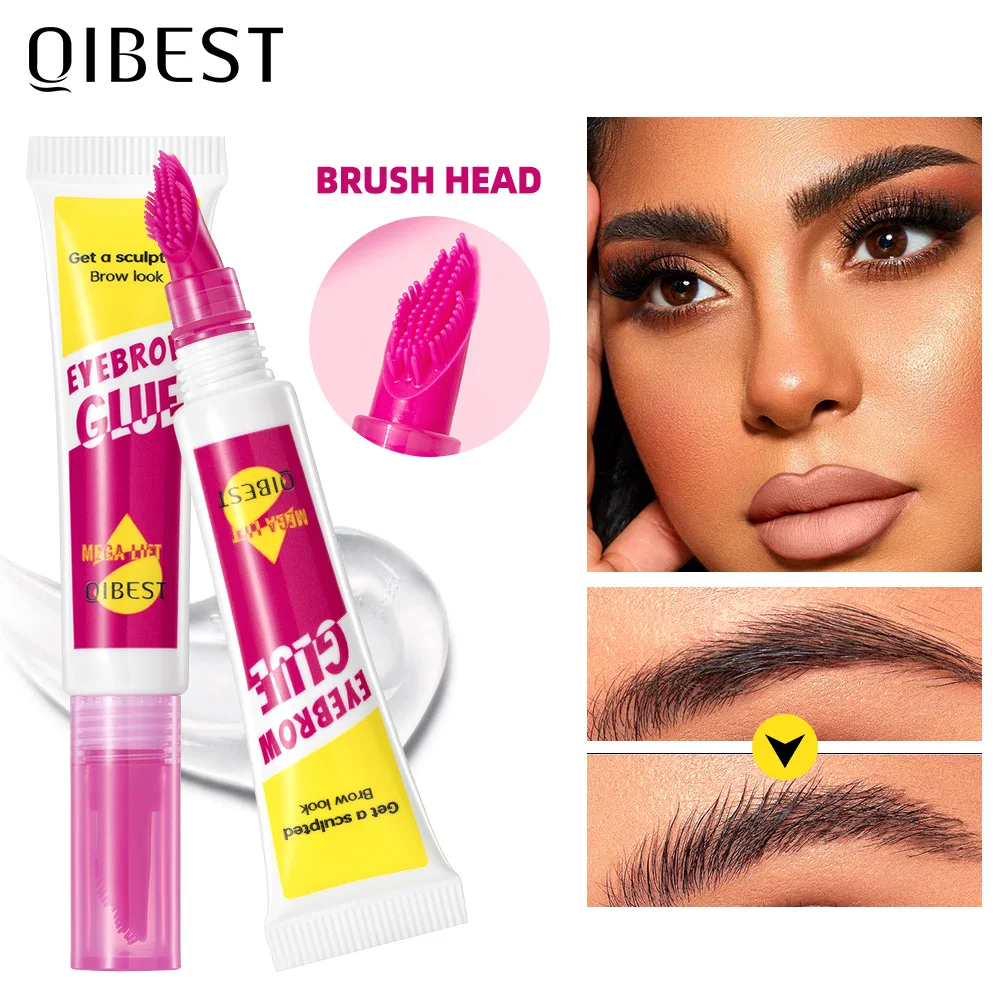 QIBEST 特別デザイン櫛型ブラシヘッド眉毛ジェル持続防水透明眉毛スタイリングクリーム目メイクツール