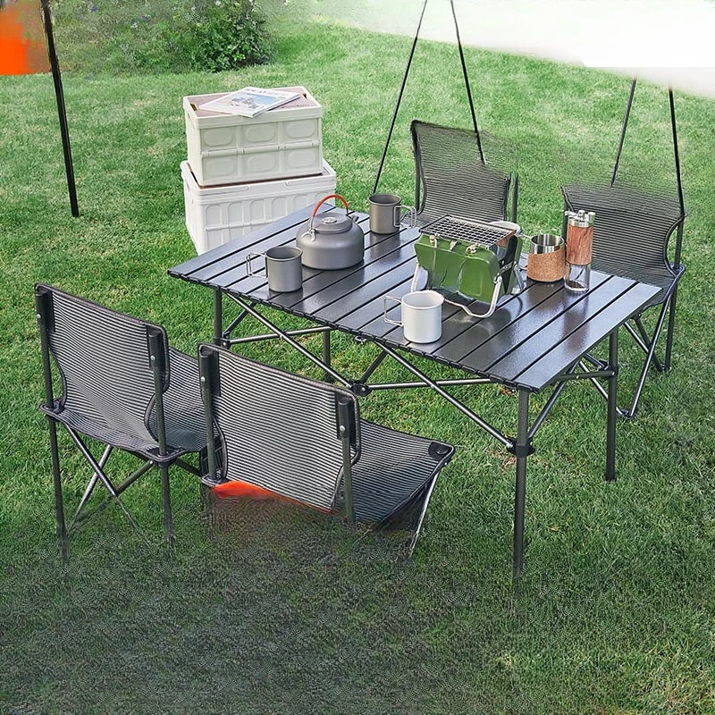 

Outdoor table and chairs, folding egg rolls, portable camping equipment, picnic balcony, relaxing patio