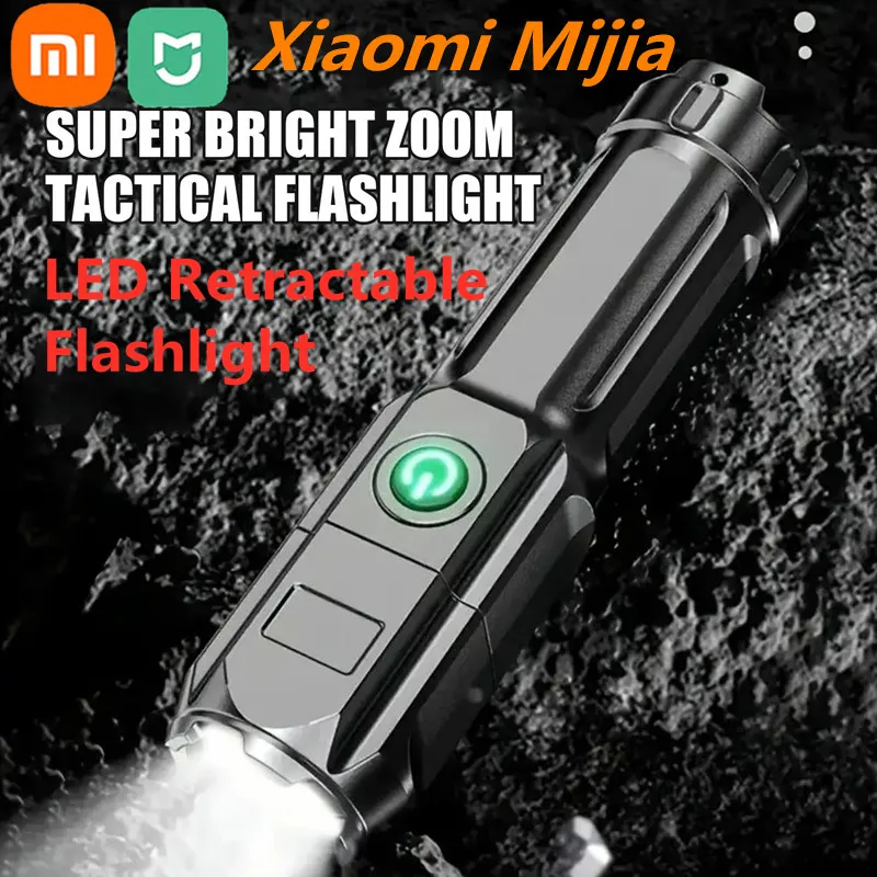 Xiaomi Mijia Flash Light Portable Rechargeable Spotlights High Power Led Flashlight Camping Ultra Powerful Flashlight Lamp Work