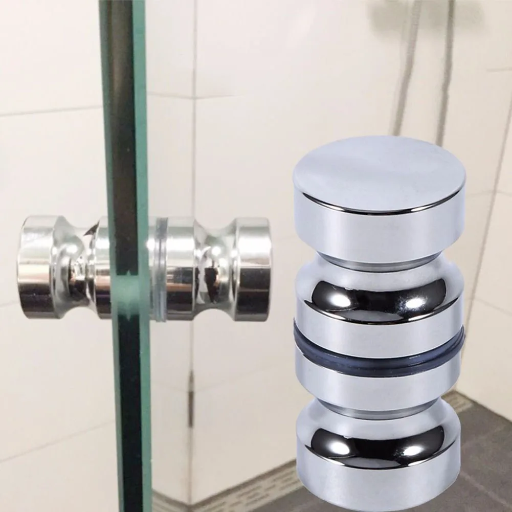 

Zinc Alloy Bathroom Shower Door Handle Knob Single Groove with Chrome Plated Finish for Glass Doors 6 18mm Thickness